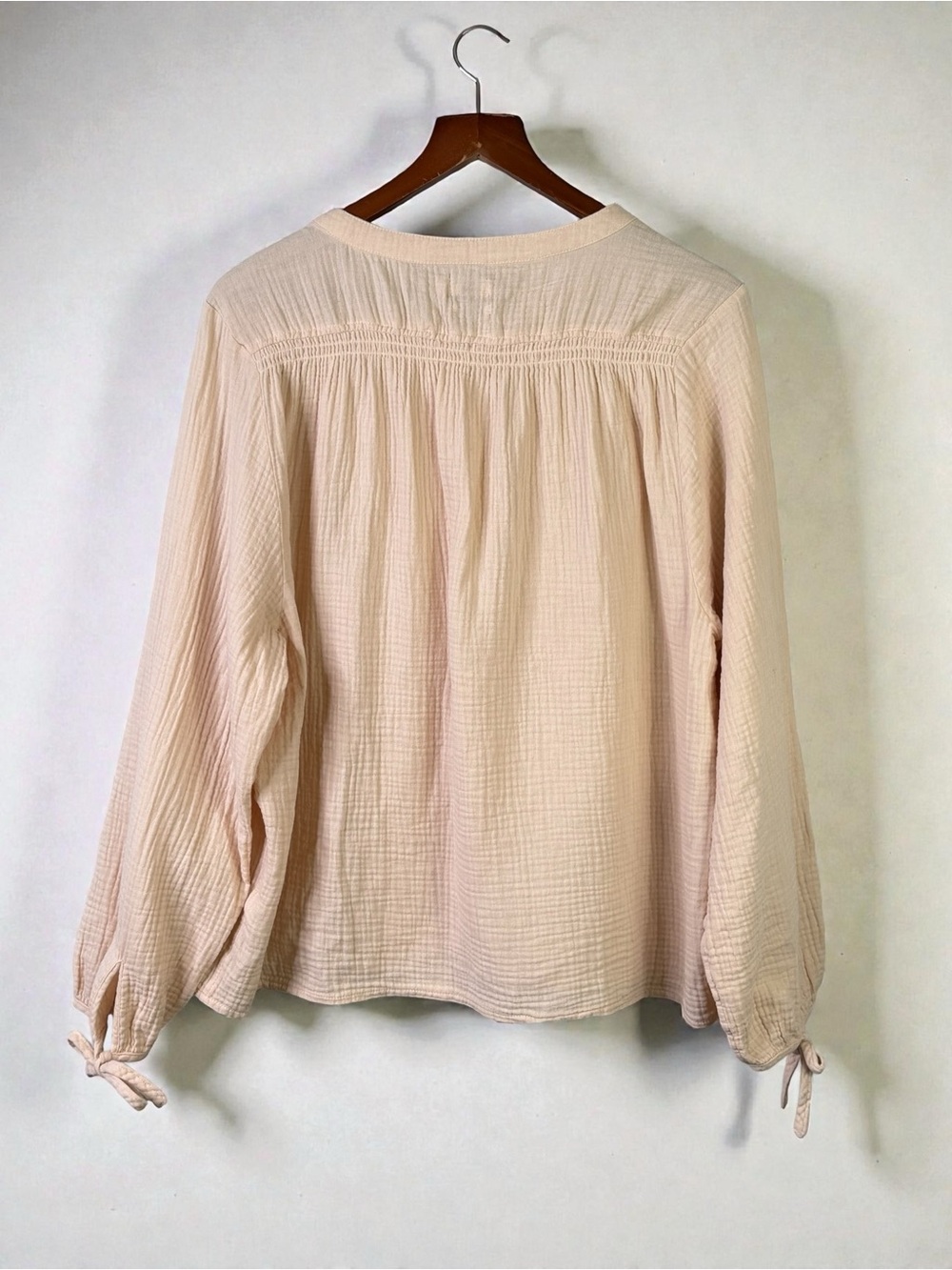 Faherty Everleigh Dream Organic Cotton Gauze Top Vanilla Cream XL - Picture 6 of 11